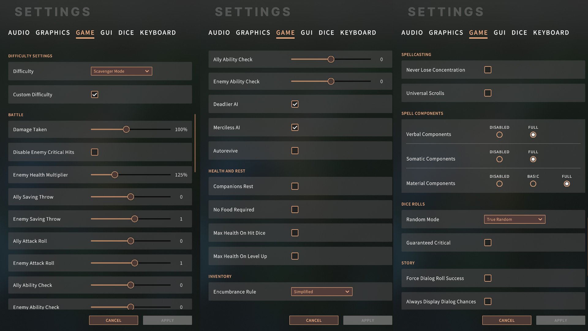 Running a cheats-enabled playthrough on max difficulty settings