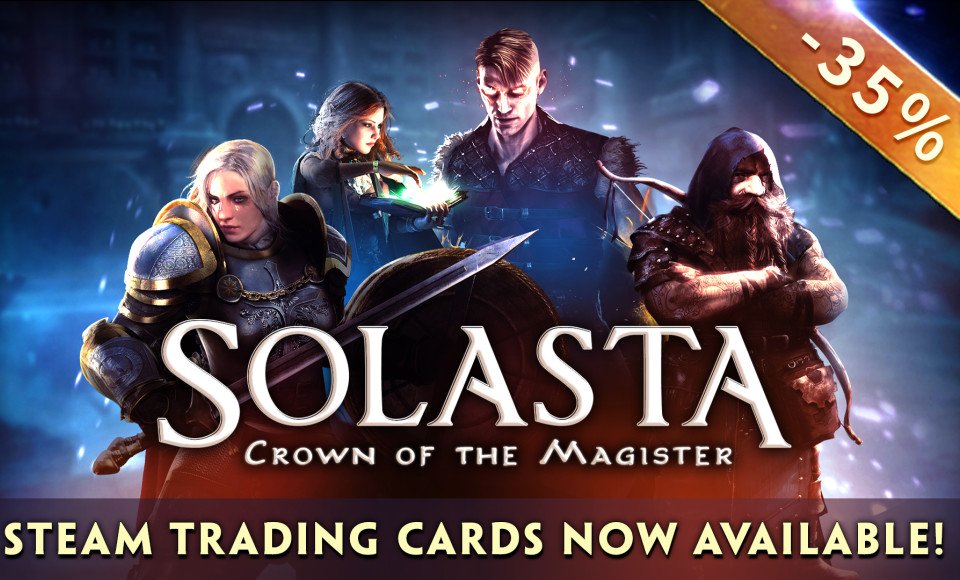 Steam Trading Cards are out & 35% Discount on Solasta!