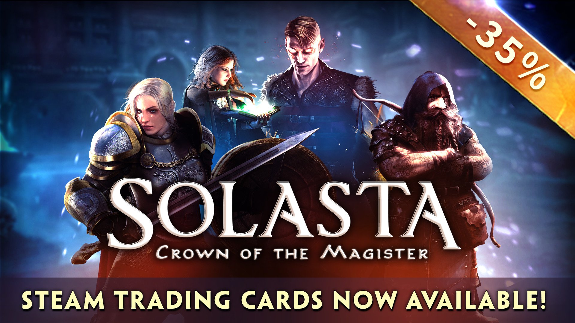 Steam Trading Cards are out & 35% Discount on Solasta!