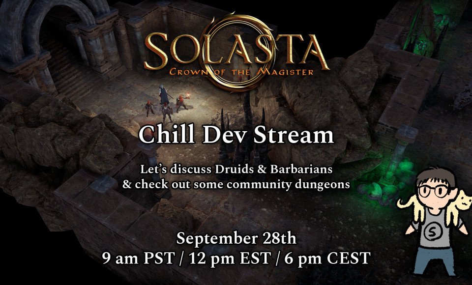 Solasta Dev Stream on Tuesday September 28th!